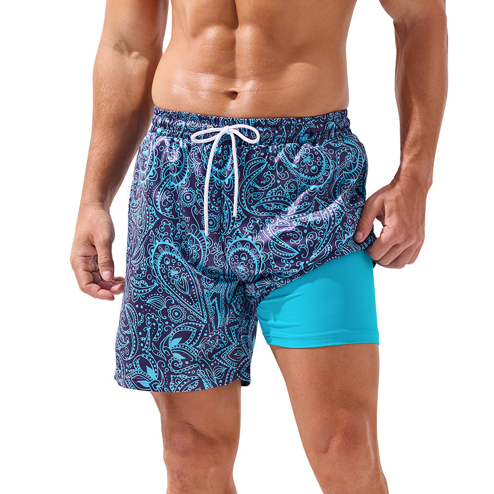 Blue Mojito Paisley Swim Trunks | SunSports