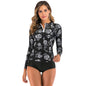 Noir Petals Tankini | Zip-Front | SunSports