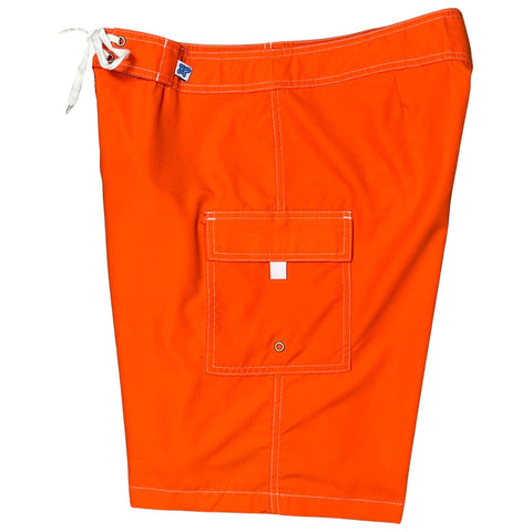 "A Solid Color" Women's Board Shorts - Regular Rise / 10.5" Inseam (Orange)