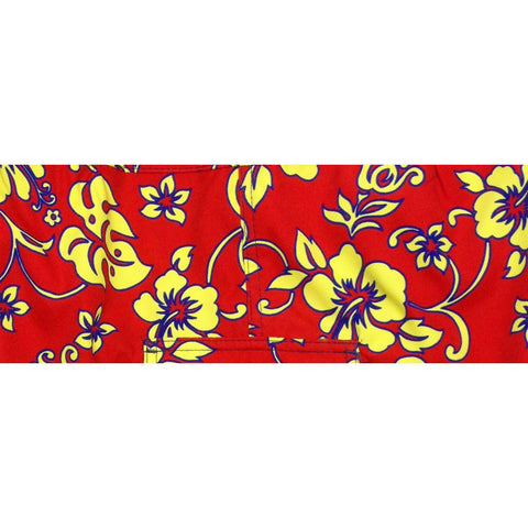 **Elastic Waist Board Shorts "Warming Trend" (Red+Yellow) Print Men's CUSTOM