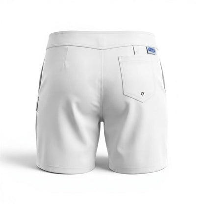 !! Solid White | W's Board/Swim Shorts | Non-Elastic | Regular Rise | Long Length