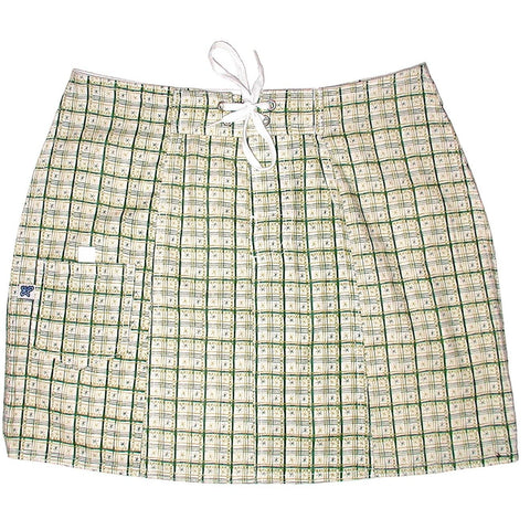 "Jetson Plaid" 100% Cotton Board Skirt (Green)  **SALE** - Board Shorts World