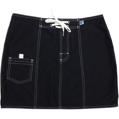 "A Solid Color" Board Skirt (Black+White Stitching) CUSTOM - Board Shorts World
