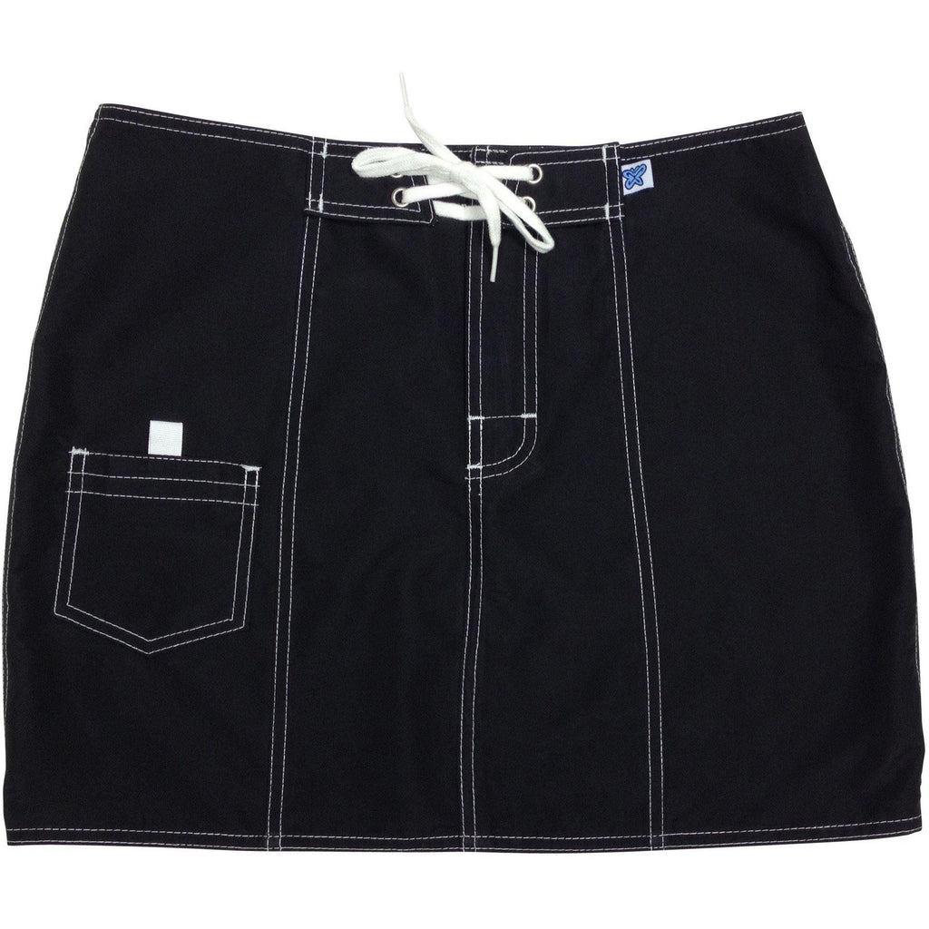 "A Solid Color" Original Style Board Skirt (Black+White Stitching, Stone, Silver, Cinnamon or White) - Board Shorts World - 1