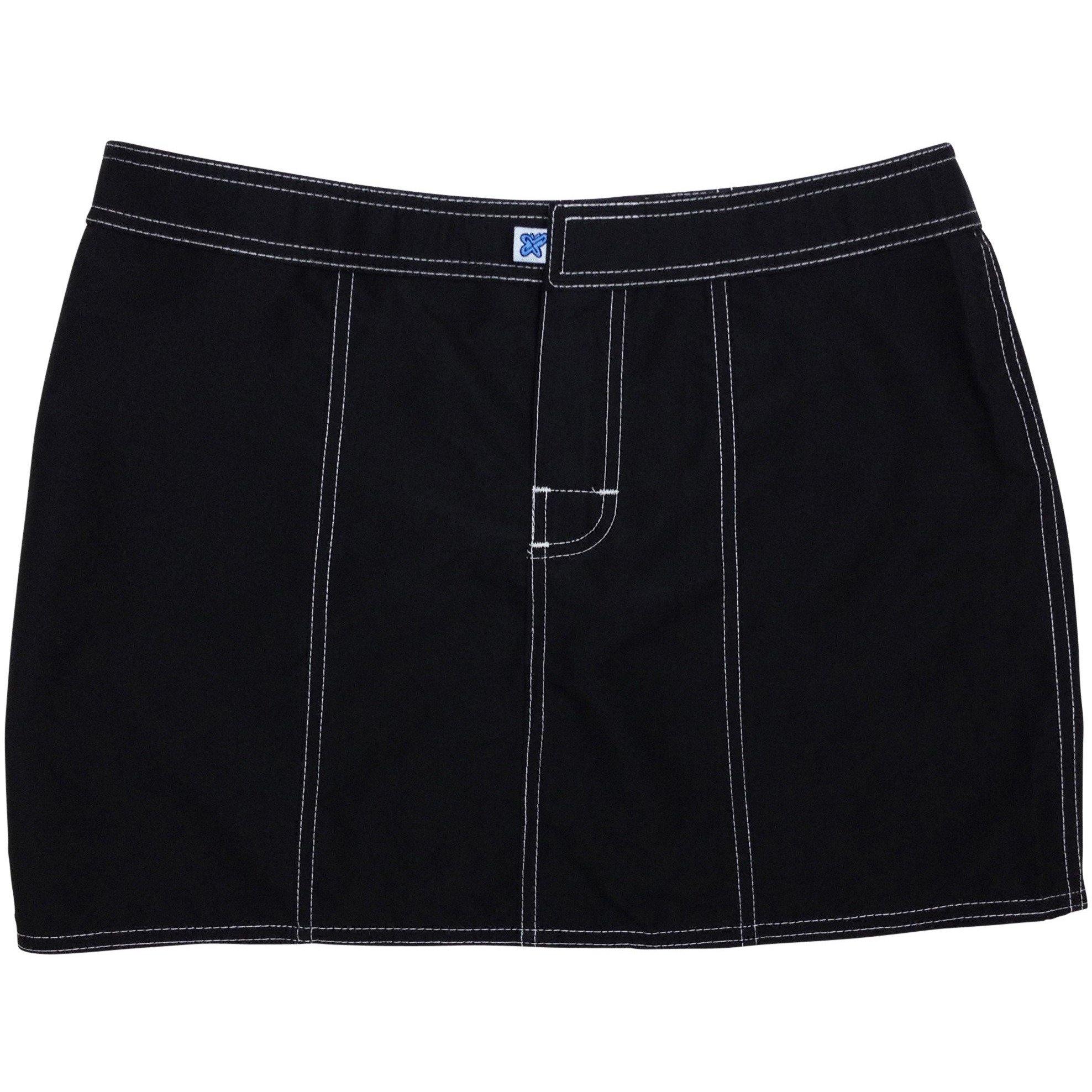 Solid Black w/ White Stitch | W's Board/Swim Skirt | The Hipster