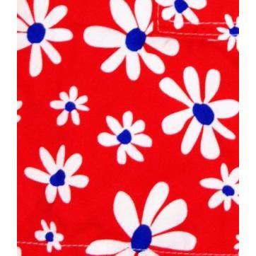 "Summer of Love" Print Board Shorts for Little Girls (Red) - Board Shorts World