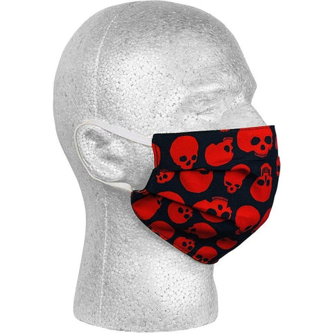 "Live to Ride" Skulls Face Mask (Black+Red).  **Available in Both Styles** - Board Shorts World