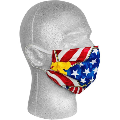"Old Glory" 100% Cotton Face Mask (Blue).  **Available in Both Styles** - Board Shorts World