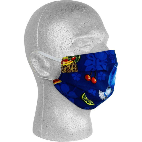 "Hurry Sundown" Cocktails Face Mask (Blue).  **Available in Both Styles** - Board Shorts World