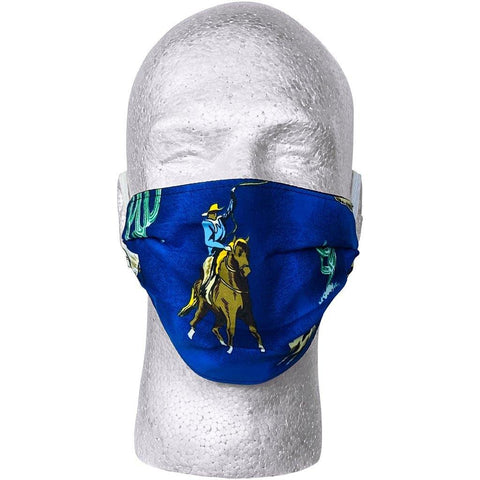 "Wild West" Face Mask (Blue).  **Available in Both Styles** - Board Shorts World