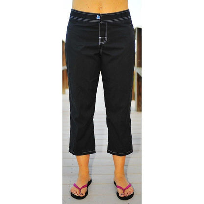 "A Solid Color" Women's Board (Swim) Capris - NON-Elastic Waist + Regular Rise + 23" Inseam - Board Shorts World