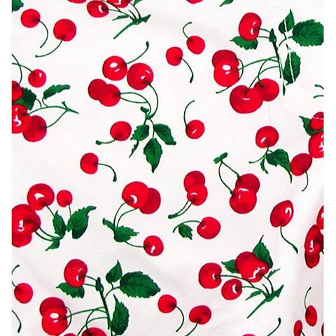 "a la Mode" Cherry Print Board Shorts for Little Girls (White) - Board Shorts World