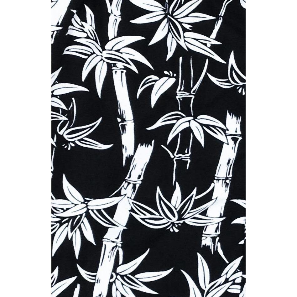 "Branch Out" Bamboo Print Hipster Board Skirt (Black) - Board Shorts World