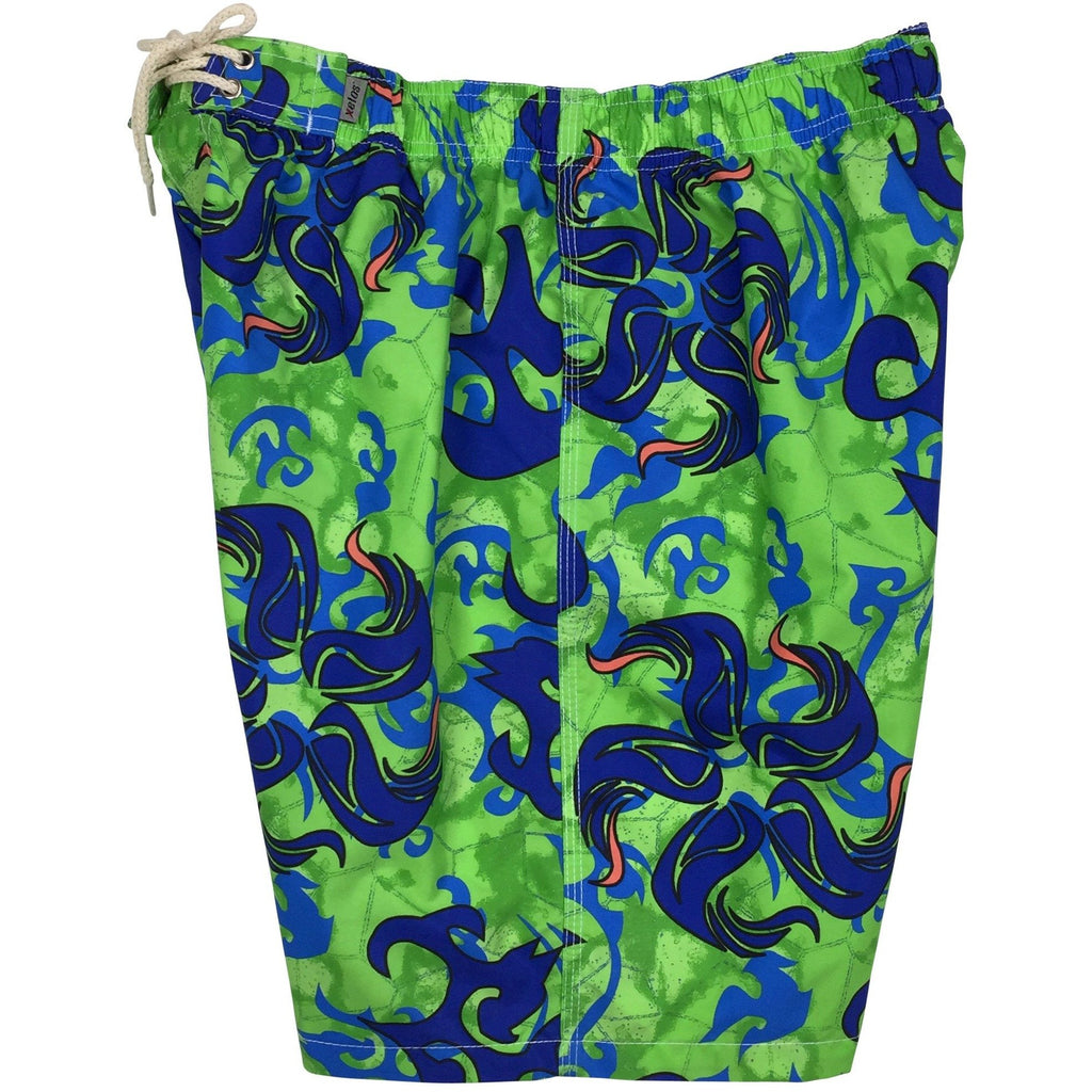 "Limelight" Mens Elastic Waist Board Shorts 19.5" Outseam / 7" Insea