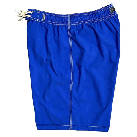 "A Solid Color" Mens Elastic Waist Board Shorts - 19.5" Outseam / 7" Inseam (Royal)