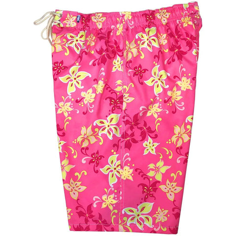 "Chick Flick" (Pink) Elastic Waist Board Shorts. Regular Rise or High Waist.  Women's CUSTOM