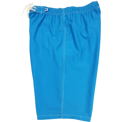 "A Solid Color" Women's Elastic Waist (Swim) Board Shorts. HIGH Rise + 11" Inseam (Turquoise) - Board Shorts World