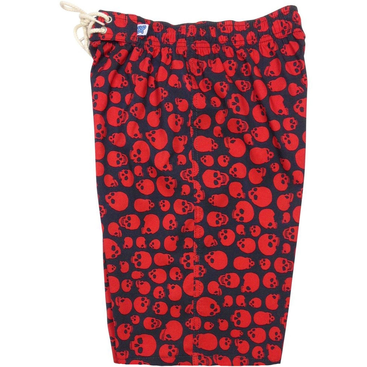 Live to Ride Skulls | W's Elastic Waist Board/Swim Shorts | High Rise | Long Length