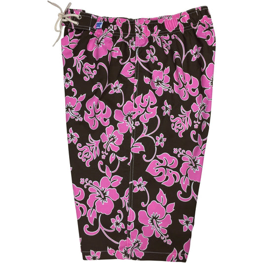 Pure Hibiscus W's Elastic Waist Swim Board Shorts 11" - Reg Rise