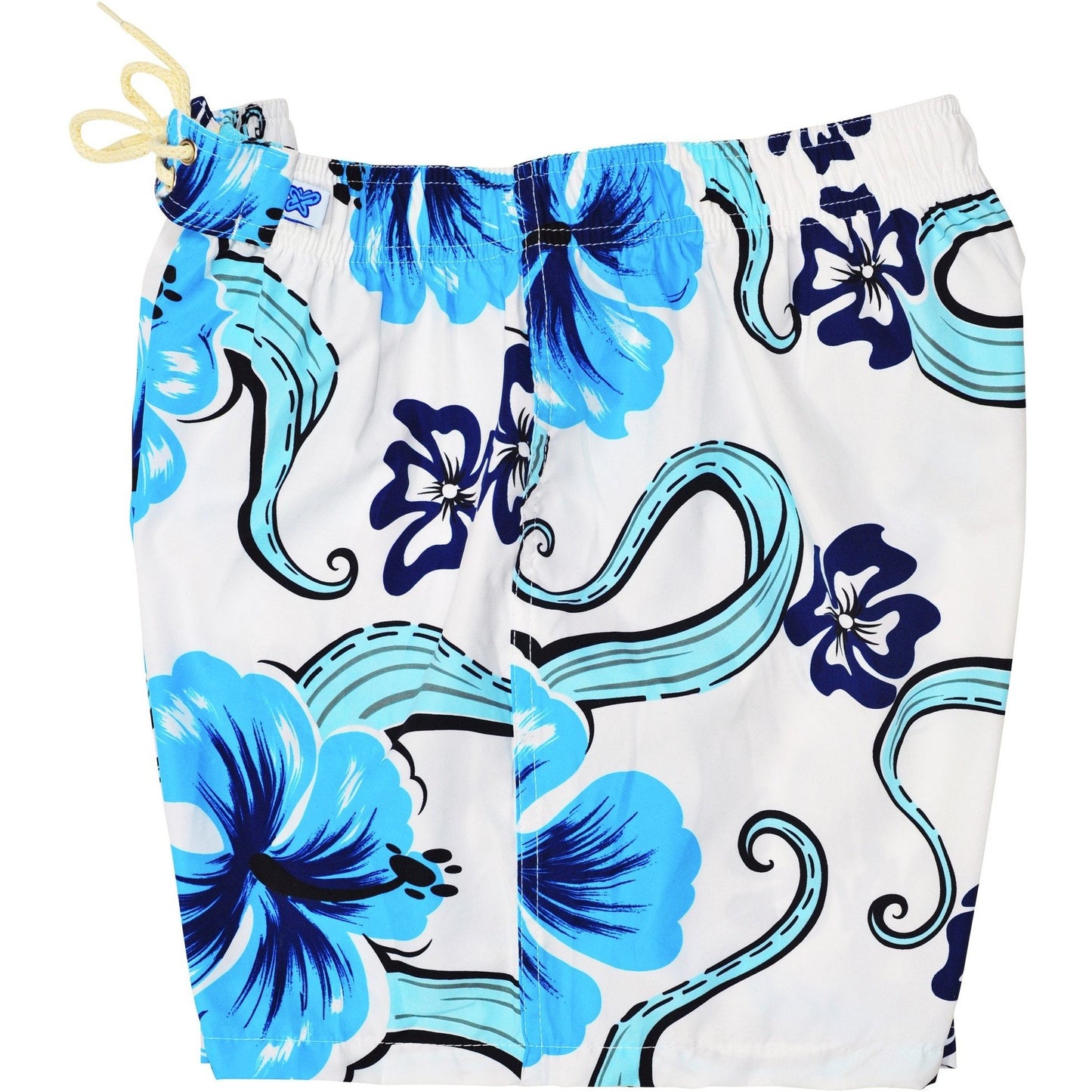 "Tailspin" Womens Elastic Waist Swim Board Shorts. REGULAR Rise + 5" Inseam (White, Chocolate, or Navy) - Board Shorts World - 1