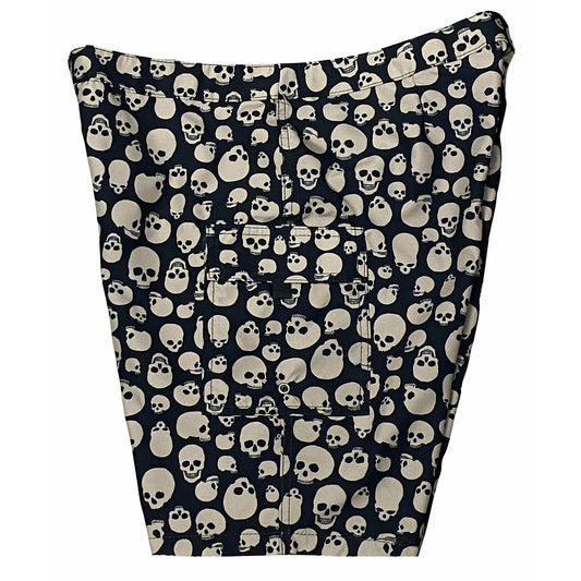 "Live to Ride" Skulls (Black/Charcoal) Womens Board/Swim Shorts - 11"