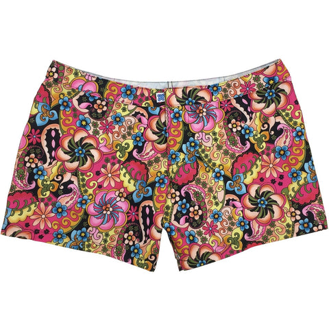 "Lucy in the Sky" Womens Board Shorts - Lower Rise / 4" Inseam (Black) - Board Shorts World