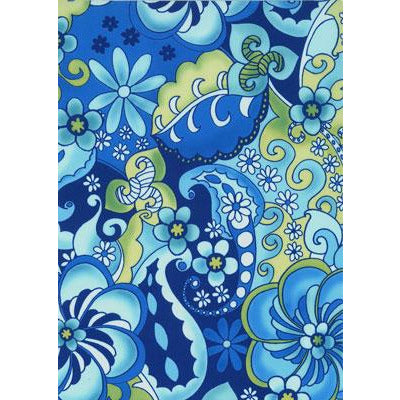 "Lucy in the Sky" Mens Elastic Waist Board Shorts - 17.5" Outseam / 5" Inseam (Blue)