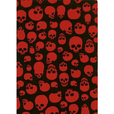 "Live to Ride" Skulls Print Womens Board Shorts - Regular Rise / 10.5" Inseam (Black+Red)