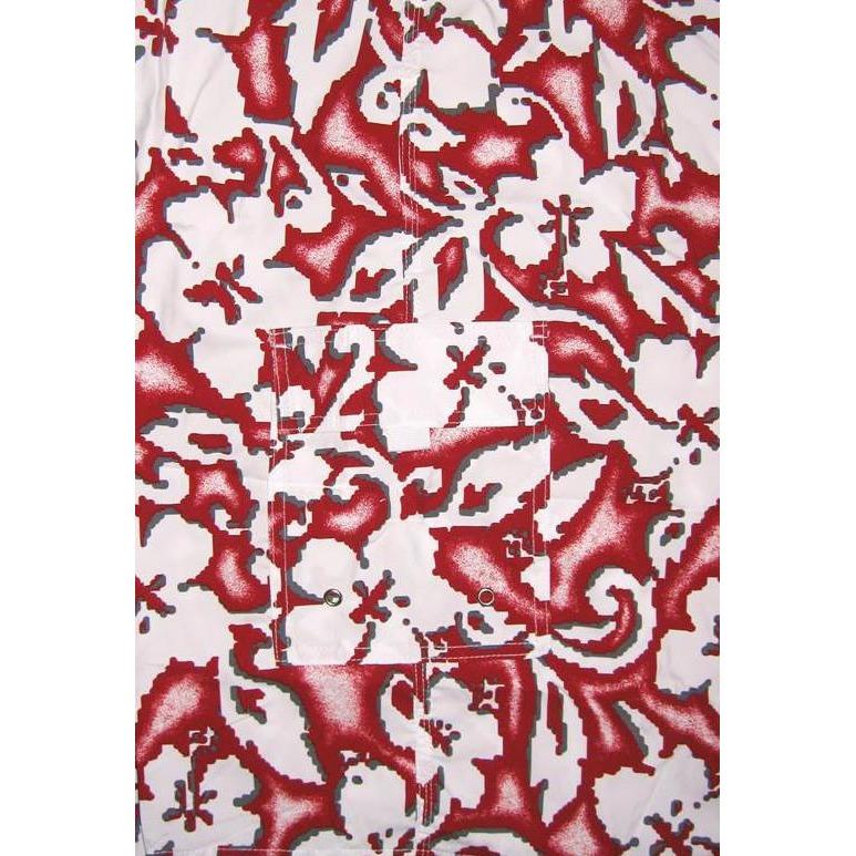 "Magnified" (Red) Elastic Waist Board Shorts w/Side Seam Pockets (Select Custom Outseam 17" to 30") - Board Shorts World