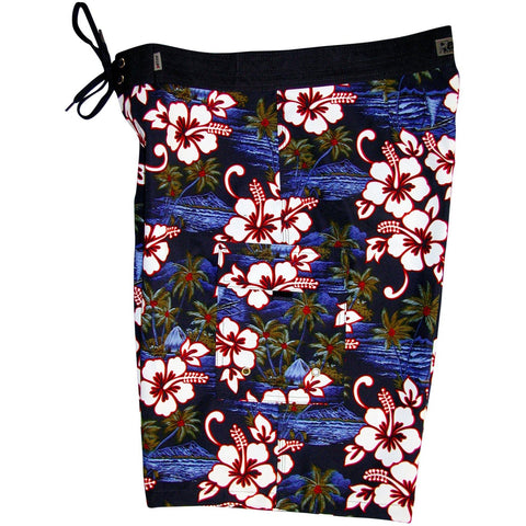 "State of Mind" (Navy) Double Cargo Pocket Board Shorts (Select Custom Outseam 22" - 27") - Board Shorts World