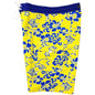 **Fixed (Non Elastic) Waist Board Shorts "Warming Trend" (Yellow+Blue) Print Mens CUSTOM