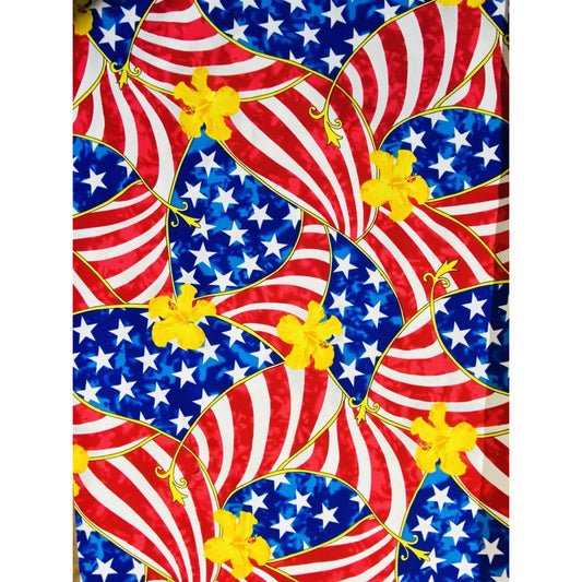 "Old Glory" Elastic Waist Board Shorts w/Side Seam Pockets (Select Custom Outseam 17" to 30") - Board Shorts World