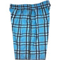 Elastic Waist Swim Trunks with Mesh Liner "Casual Friday" (Blue) Plaid. CUSTOM - Board Shorts World