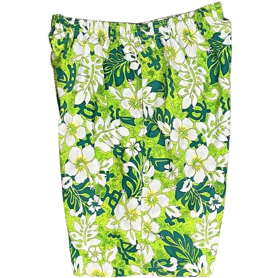 Elastic Waist Swim Trunks with Mesh Liner "Safari" (Green) CUSTOM - Board Shorts World