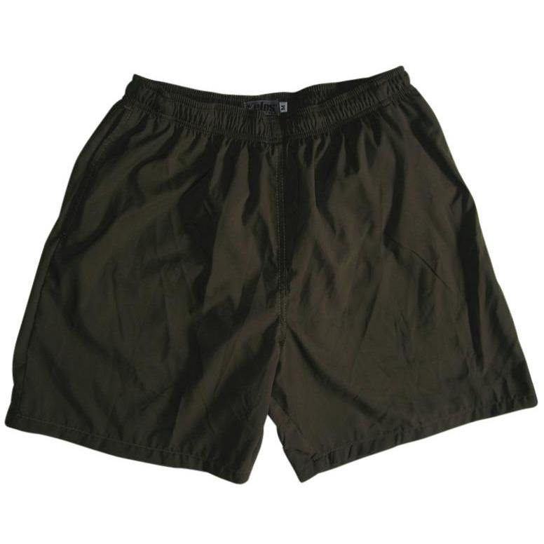 "A Solid Color" Men's Swim Trunk (with mesh liner). 6.5" Inseam / 19" Outseam (Dark Olive) - Board Shorts World