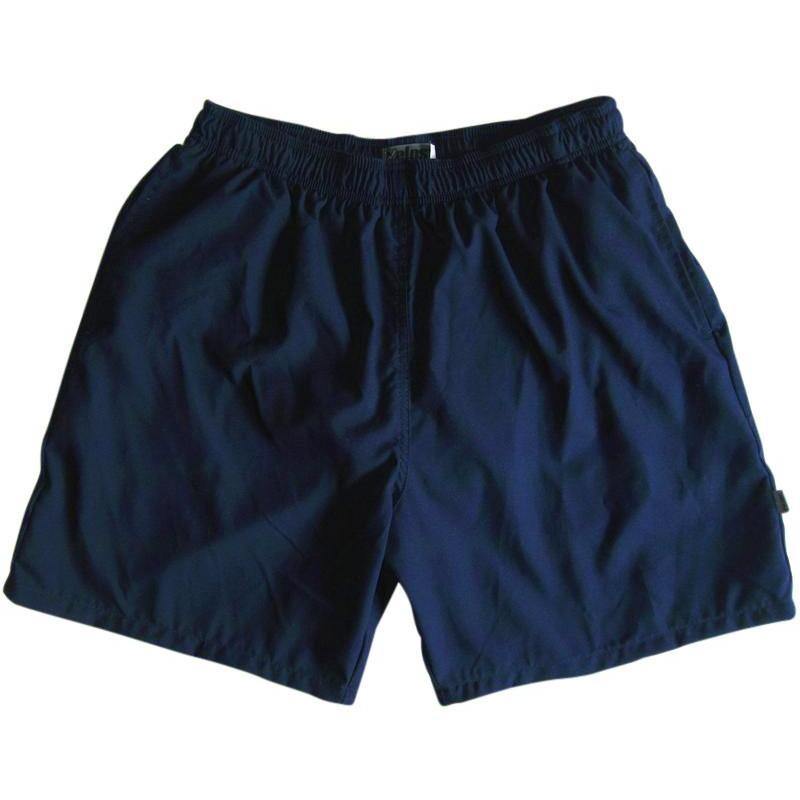 "A Solid Color" Men's Swim Trunk (with mesh liner). 6.5" Inseam / 19" Outseam (Navy) - Board Shorts World