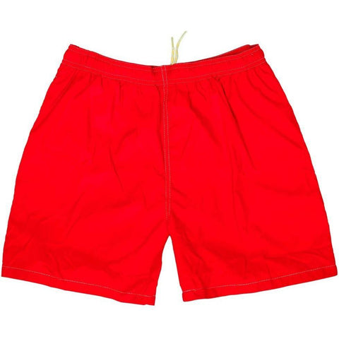 "A Solid Color" Men's Swim Trunk (with mesh liner). 6.5" Inseam / 19" Outseam (Red) - Board Shorts World