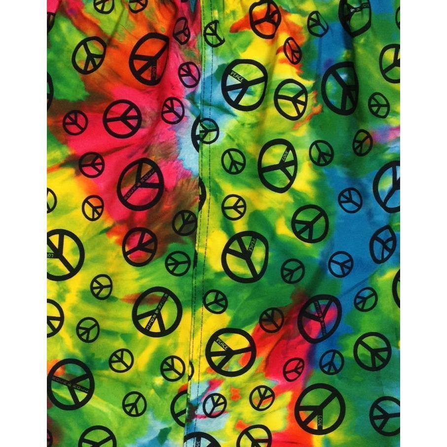 "Sign Language" Womens Elastic Waist Swim Board Shorts. REGULAR Rise + 5" Inseam (Tie Dye) - Board Shorts World