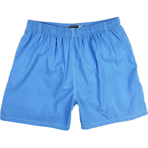 "A Solid Color" (Baby Blue) Mens Swim Trunks (with mesh liner) - 17" Outseam / 4.5" Inseam - Board Shorts World
