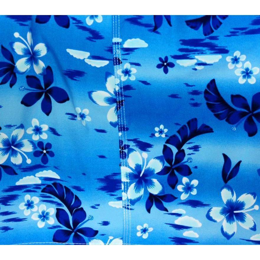 "Soul Salvation" Womens Elastic Waist Swim Board Shorts. REGULAR Rise + 5" Inseam (Blue) - Board Shorts World