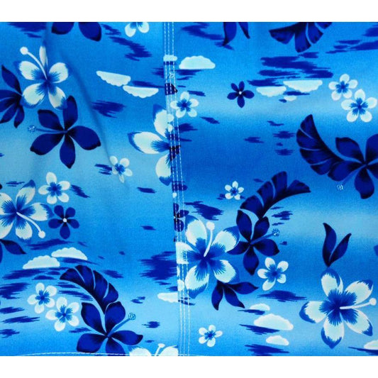 "Soul Salvation" Womens Elastic Waist Swim Board Shorts. REGULAR Rise + 5" Inseam (Blue) - Board Shorts World