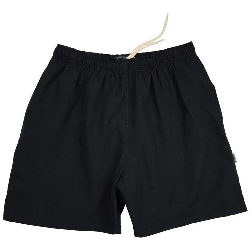 "A Solid Color" (Black) Mens Swim Trunks (with mesh liner) - 17" Outseam / 4.5" Inseam - Board Shorts World