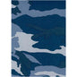 Elastic Waist Board Shorts "Stealth Fanatic" Camo Print Mens CUSTOM (Blue) - Board Shorts World