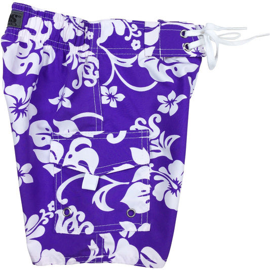 "Pure Hibiscus" (Purple) Toddler Board Short