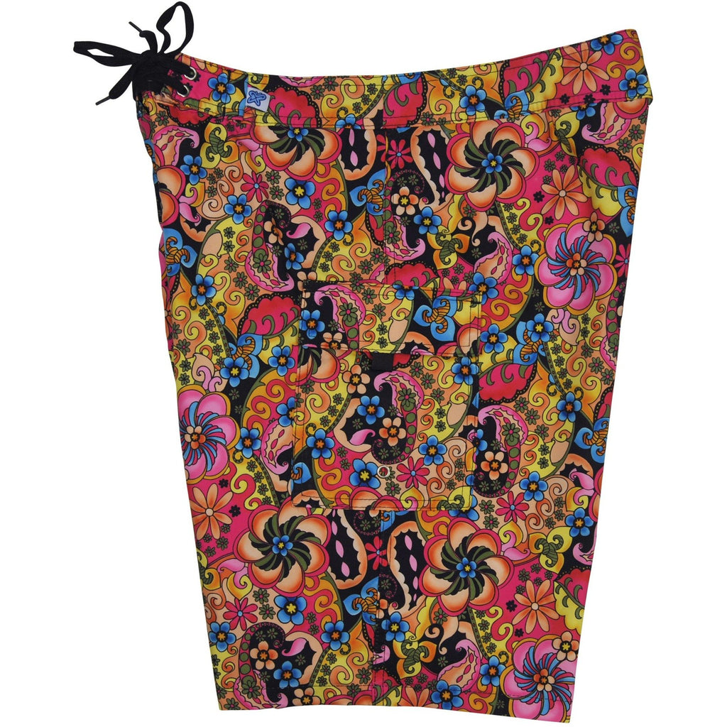 "Lucy in the Sky" Womens Board Shorts - Regular Rise / 10.5" Inseam (Black or Blue) - Board Shorts World - 1