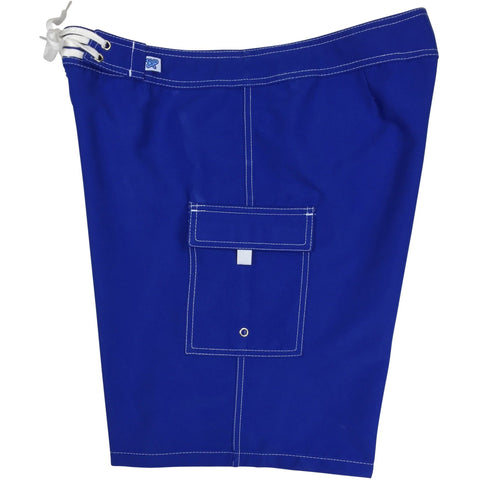 "A Solid Color" Women's Board Shorts - Regular Rise / 10.5" Inseam (Royal, Turquoise, or Powder) - Board Shorts World - 1