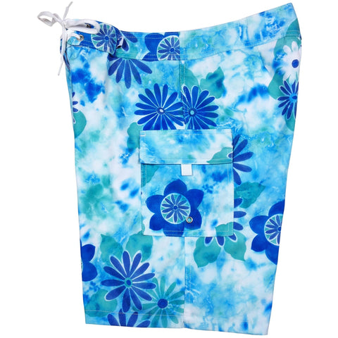 "Painted Desert"  Womens Board Shorts - Regular Rise / 10.5" Inseam (Aqua or Berry) - Board Shorts World - 1