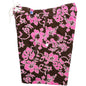 "Pure Hibiscus" Girls Board (Swim) Shorts - 8.5" Inseam (Brown+Blue or Brown+Pink) - Board Shorts World - 1