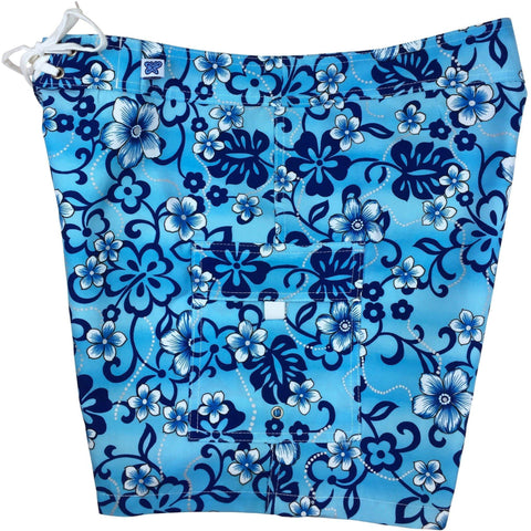 "Haywire" Womens Board Shorts - Regular Rise / 7" Inseam (Blue) **SALE** - Board Shorts World