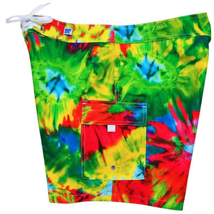 Fixed (Non Elastic) Waist Womens Board Shorts "Love N Haight" Tie Dye * CUSTOM * - Board Shorts World